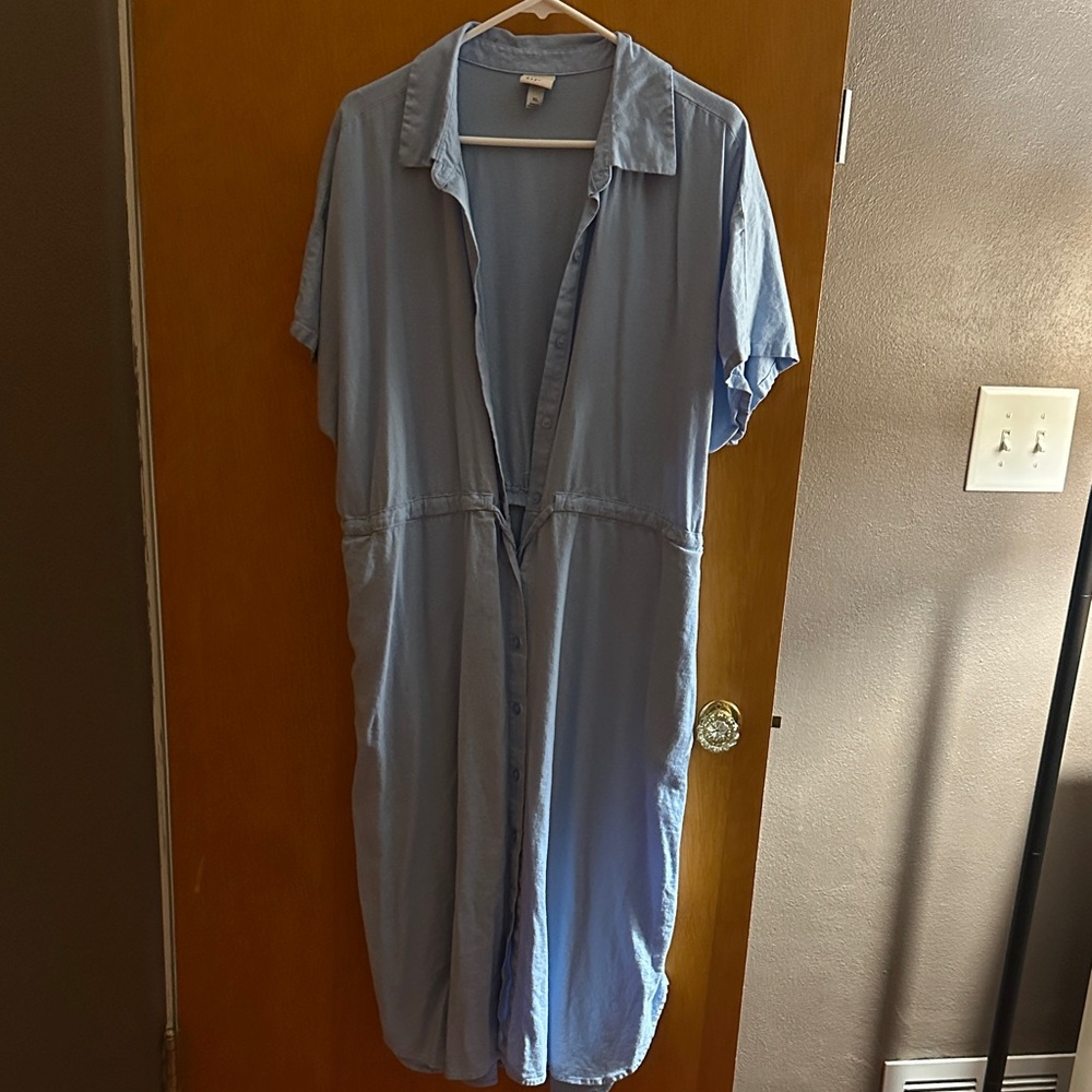 A New Day Sky Blue Midi Dress